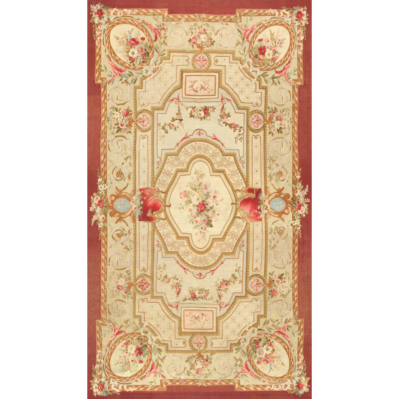 Abusson Hand Knotted Wool Oriental Area Rug in L. Green