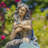 Sitting Mermaid Magnesium Garden Statue