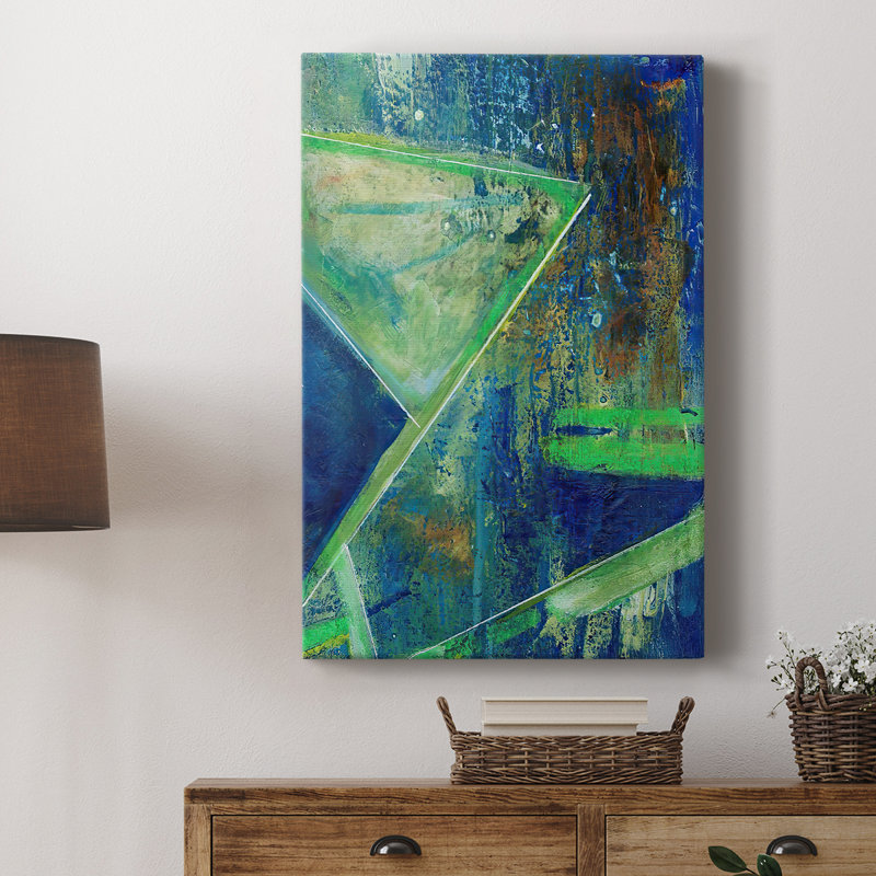 GeometricInCoolVII -Custom Wrapped Gallery Cavas, 60" H x 40" W