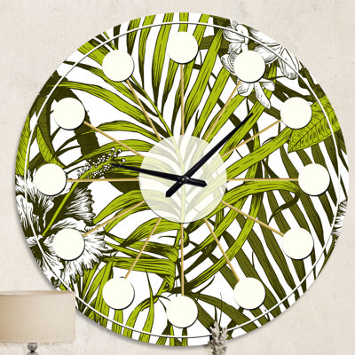 Horloge murale style tropical Mid-Century