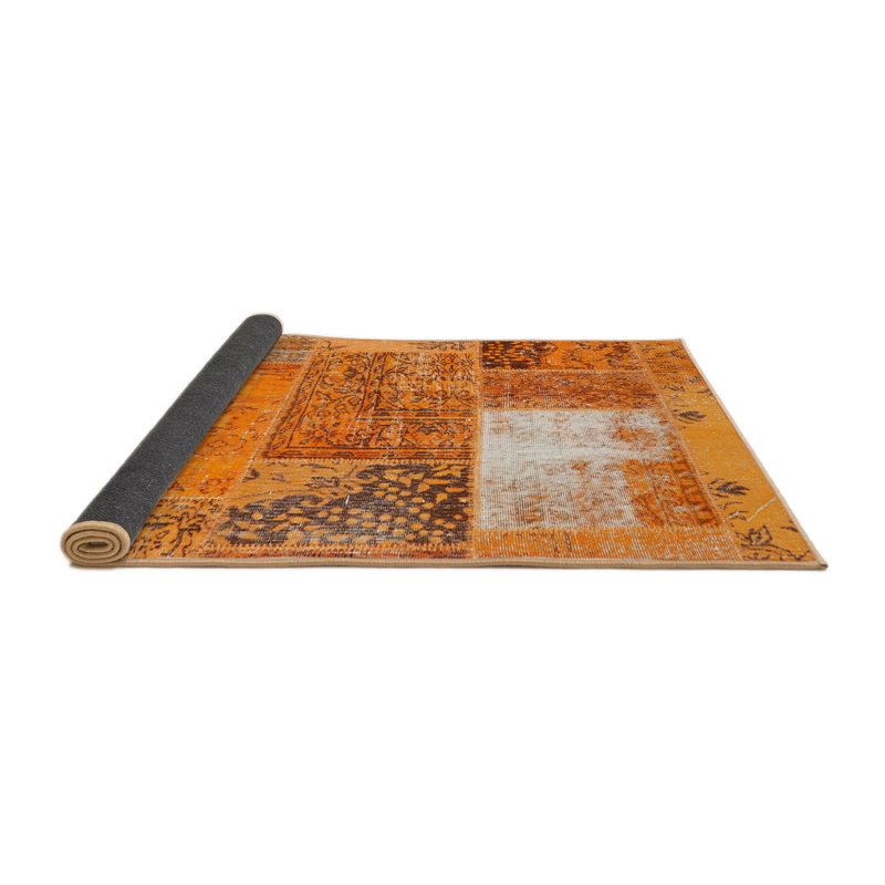 Tapis contemporain orange, Rond 7 pi