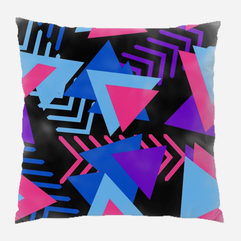 Geometric Microsuede Reversible Throw Pillow