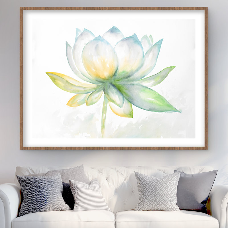Fleur de lotus - reproduction encadrée romantique mat pour la décoration intérieure