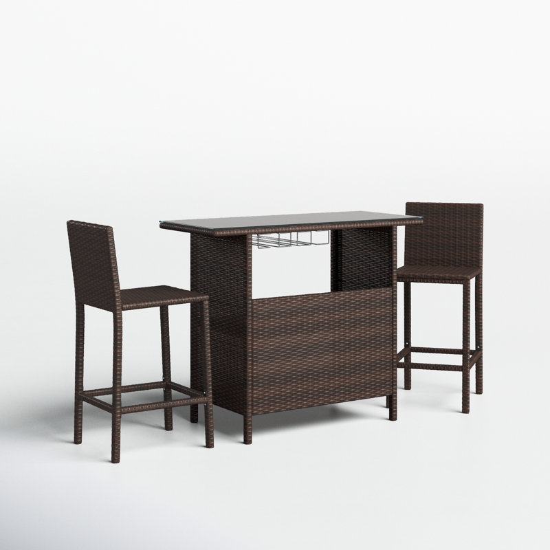 Ayzha Rectangular 2 - Person 46" Long Bistro Set