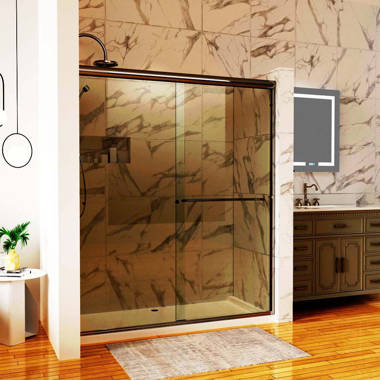 Fab Glass and Mirror 56'' - 60'' W x 70'' H Double Sliding