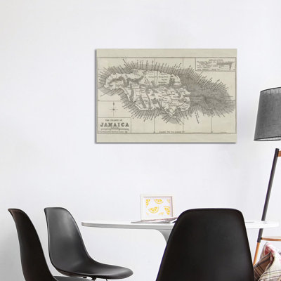 Map Of The Island Of Jamaica by John Dower - Wrapped Canvas Painting