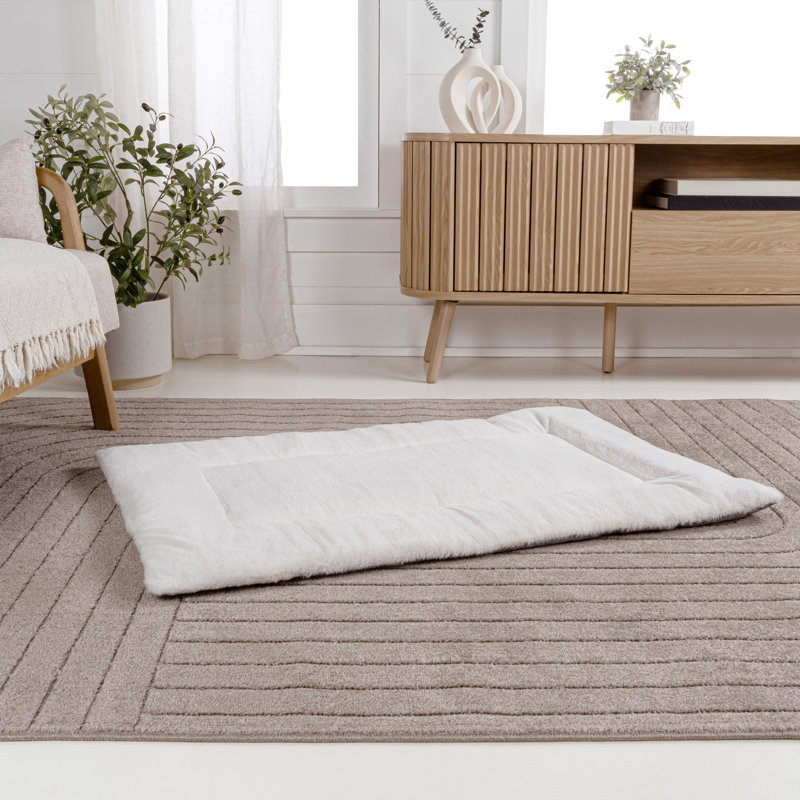 Flora Extra Large Gray Linen Plush Reversible Pet Bed