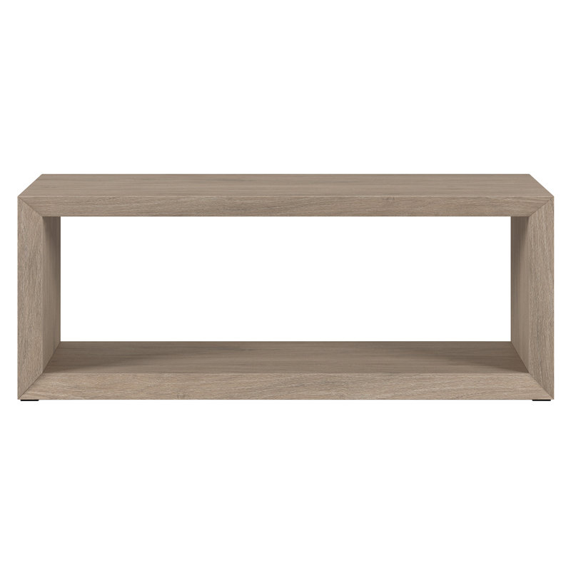 Vilja 48" Black MDF Rectangular Coffee Table with Shelf