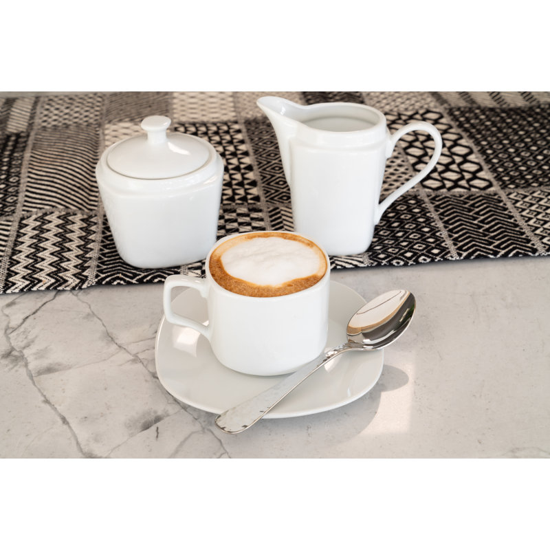 White Porcelain Square Dinnerware Set, Service for 8