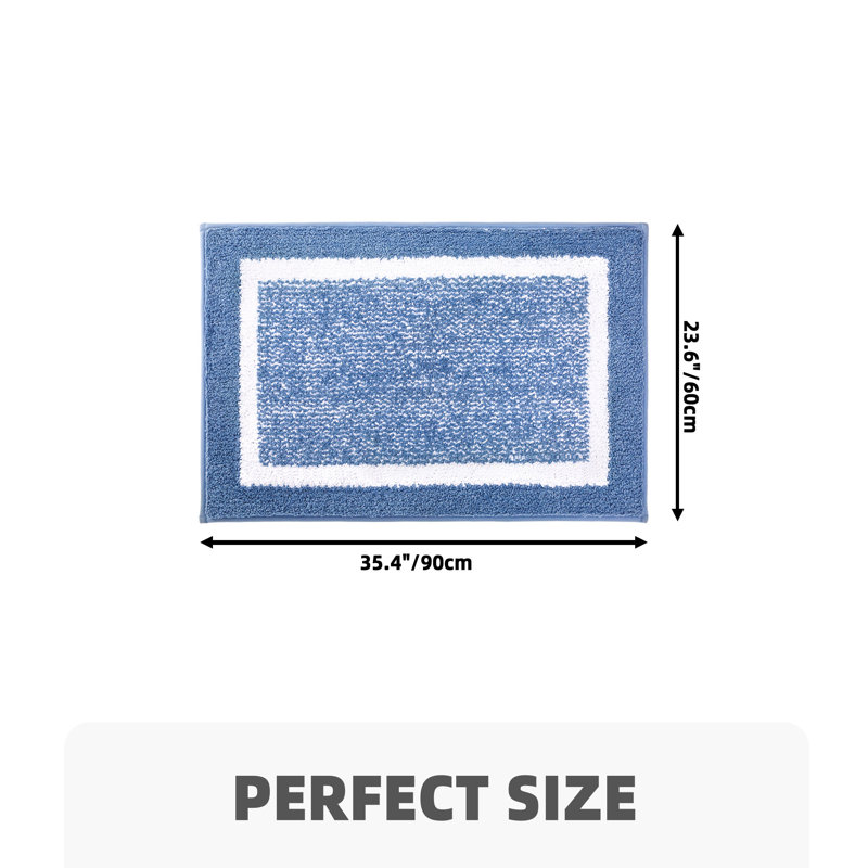 Tapis pour salle de bain Ayleigh, Simple - L 36 po x l 24 po, Bleu pâle