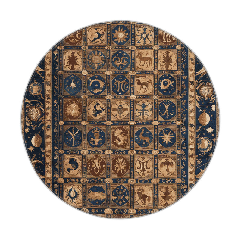 Tapis d'intérieur et d'extérieur gris français, Rond 5 pi