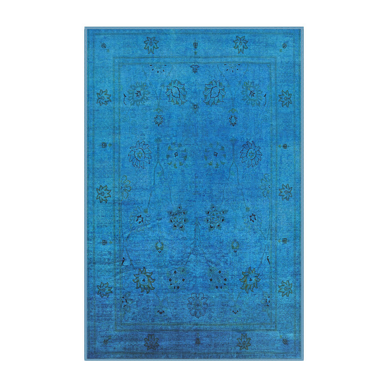 Tapis floral bleu, Rectangle 8 pi x 10 pi