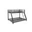 Lit superposé simple en métal pour enfants et adultes, avec barrière de sécurité et échelle, noir
