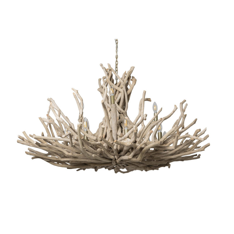 Two-Tier Wood Chandelier