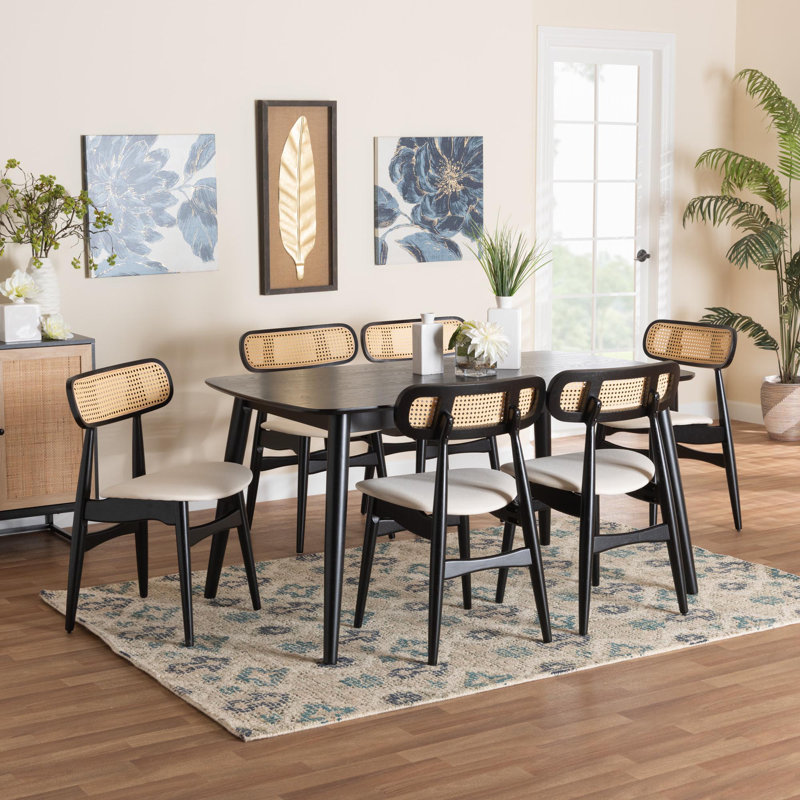 Ensemble repas pour 6 personnes Bianey, Noir, Crème