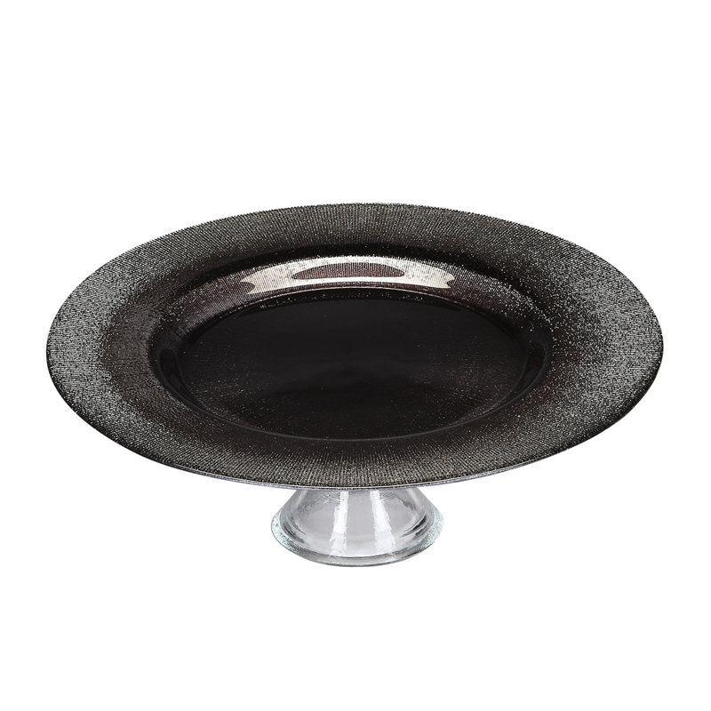 Emersyn Glass Cake Stand, Gray