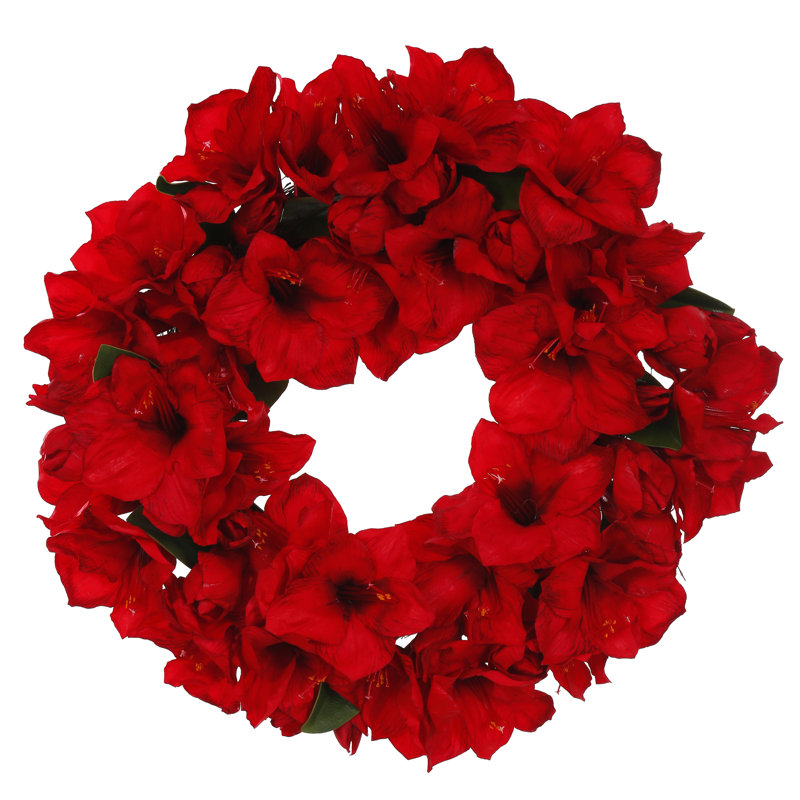 Couronne de polyester 26 po amaryllis