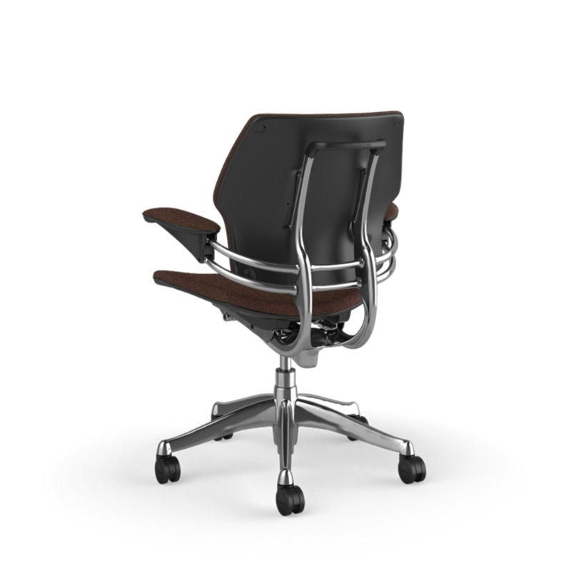 Freedom Ergonomic Task Chair - Coda, Standard Duron Arms with Textile, Chestnut - 0362, Polished Aluminum with Graphite Trim