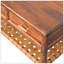 Console Regency tissée avec 4 tiroirs, fente ouverte, brun