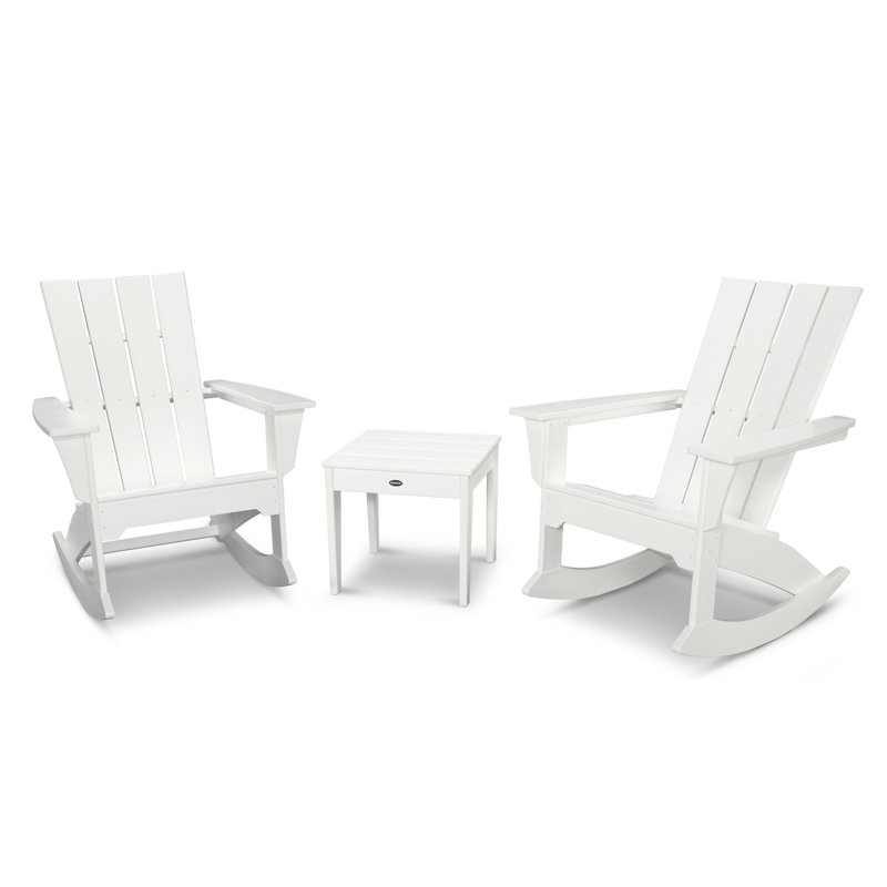 POLYWOOD Quattro 3-Piece Rocker Set, White