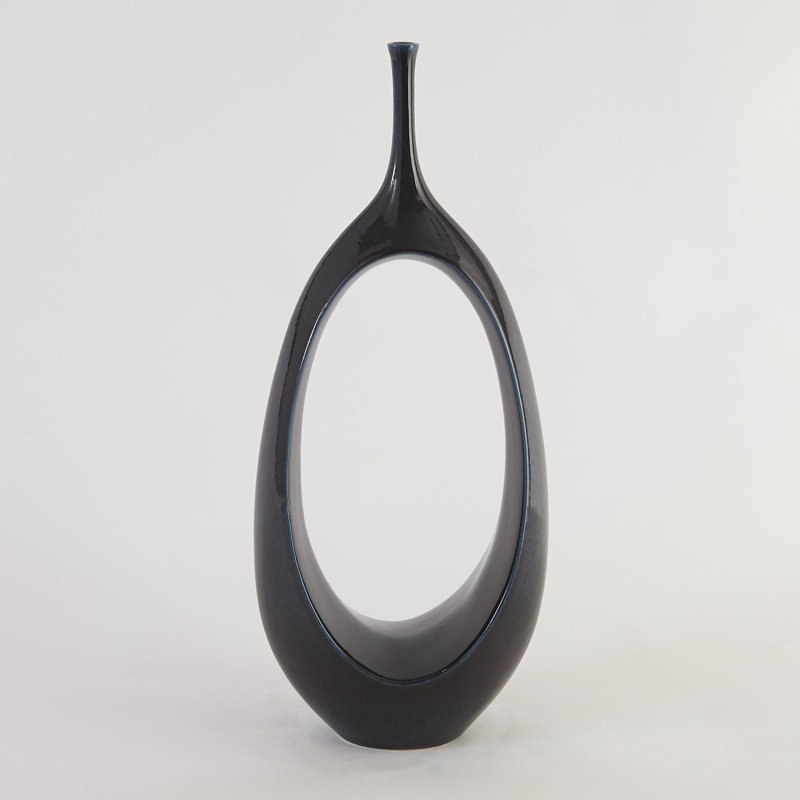 Open Oval Ring Vase-Celestial, 22" H x 9.5" W x 5.25" D, Celestial