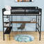 Lit mezzanine double avec bureau et tablettes Groton