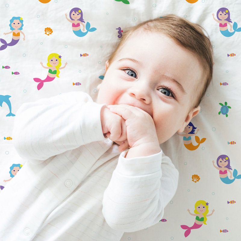 Drap pour lit de bébé 100% microfibre Wildkin Kids - Drap-housse doux et respirant - Sirènes