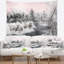 Tapisserie de vecteur aquarelle gris hiver Landscape-28505100