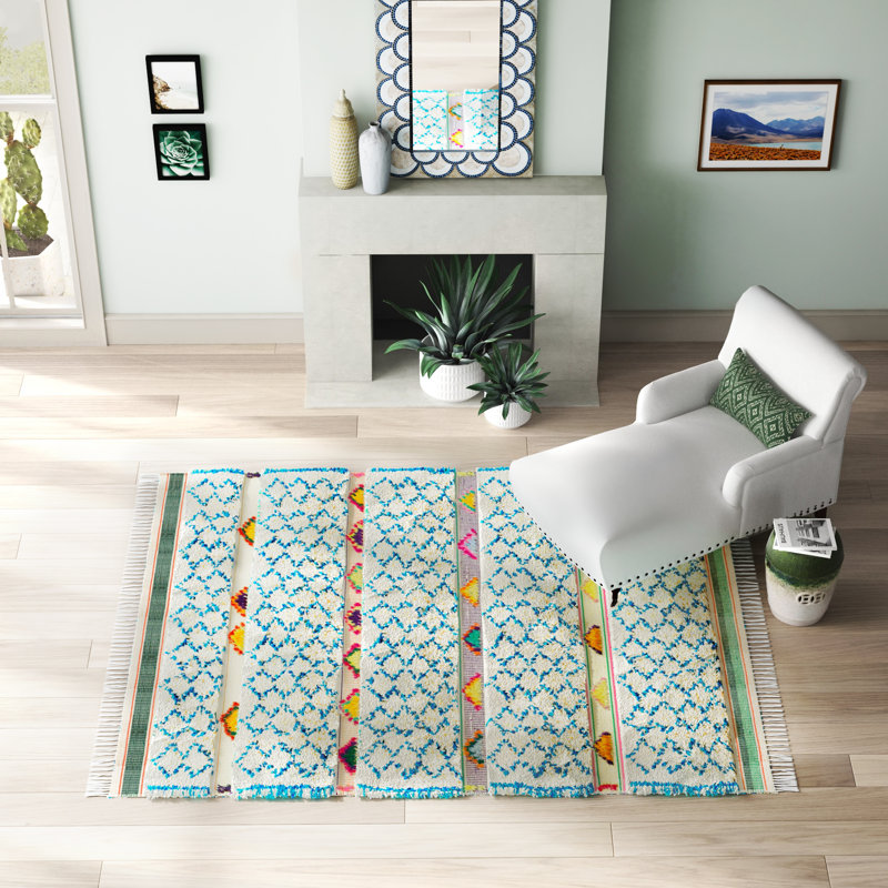 Wool Moroccan Indoor Rug, Rectangle 7'6" x 9'6"