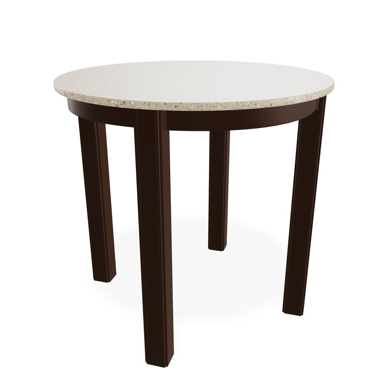 Outdoor Round Side Table, White/White, Acrylic