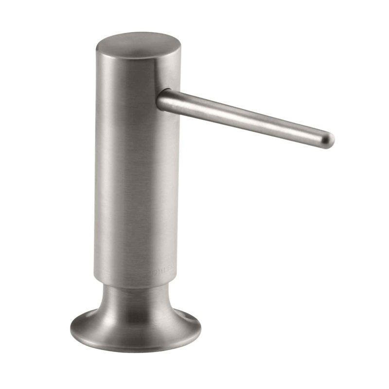 Contemporary Design Refillable Soap Dispenser, Lotion Dispenser for Bathroom or Kitchen, Vibrant Stainless
