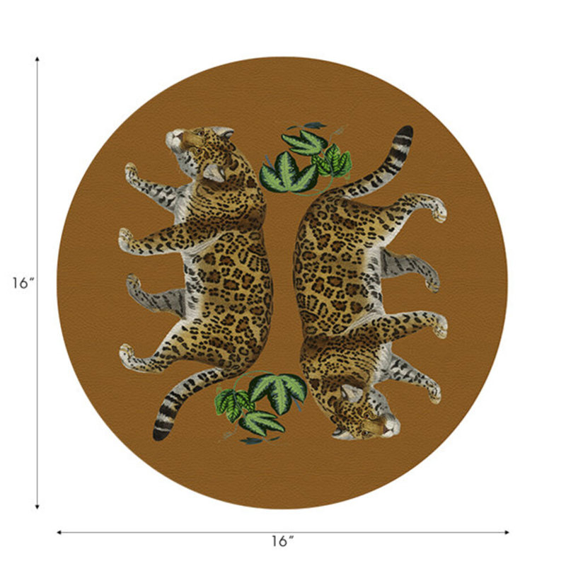 Leopard Seeing Double Pebble 16" Vinyl Placemat, Safri