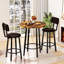 Ensemble de table de bar et tabourets 3 pièces, table ronde de style pub/bistro avec 2 tabourets de bar avec dossier, mobilier de salle à manger haut de style vintage pour cuisine, appartement, bar à domicile-2090223766