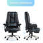 Fauteuil de bureau inclinable Big & Tall avec massage en 6 points, chauffage, soutien lombaire, capacité de 400 lb, similicuir pour bureau à domicile, bureau-945403872