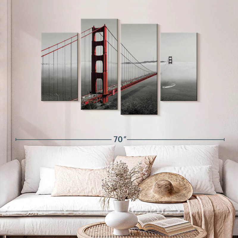 Golden Gate Foggy, H 32 po x l 52 po