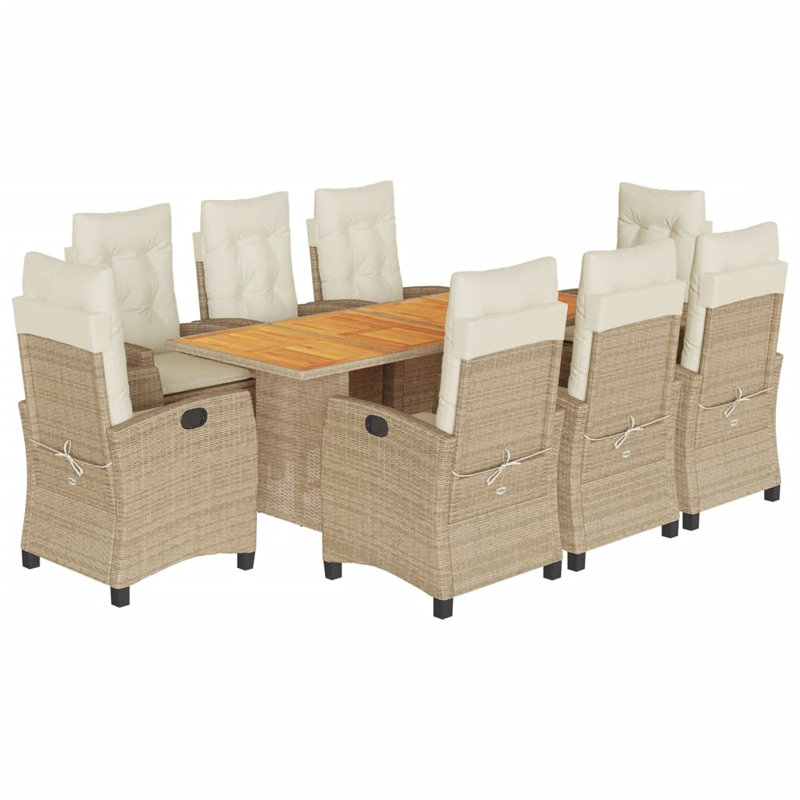  Ensemble de salle à manger de jardin beige
