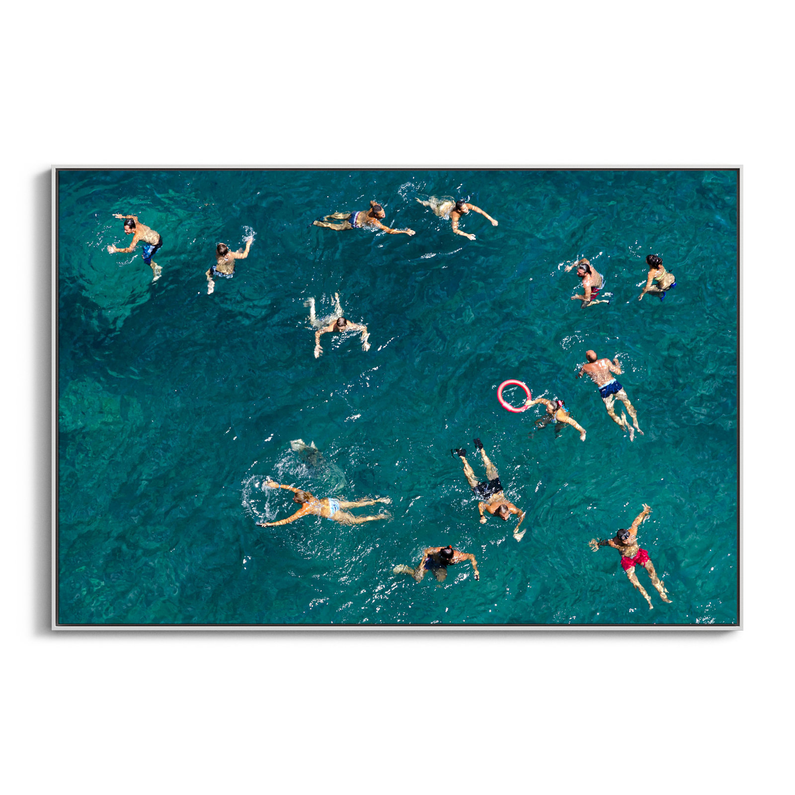 Norvell "Tonti" Print by Tonti, White Framed Canvas, 41.5" H x 61.5" W x 2" D
