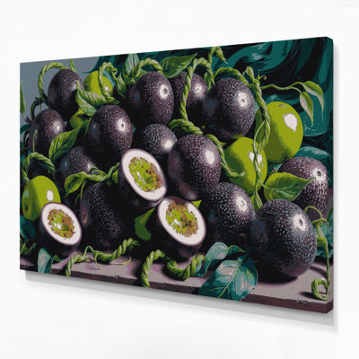 Fruit Granadilla Gray Canvas Wall Art