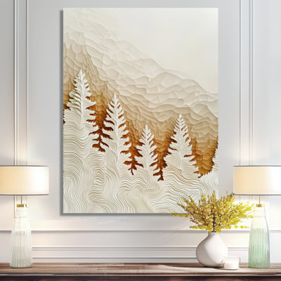 «Mist Over The Pines Autumn Forest I», impression métallique de paysages