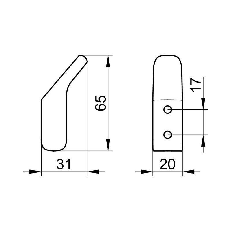 Moll Wall Mounted Robe Hook