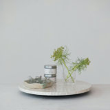 Wood And Capiz-Embellished Round Lazy Susan
