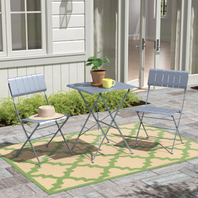 Walton 2 - Person Metal Patio Dining Set with Rectangular Table