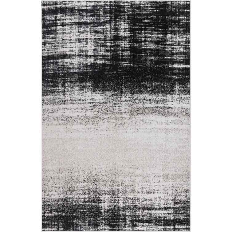 Machine Washable Nash Charcoal/Ivory Rug