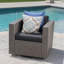 Chaise de patio pivotante avec coussins MP1 (simple, mélange de noir / gris foncé)