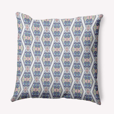 Geometric Polyester Indoor/Outdoor Throw Pillow