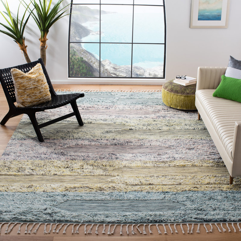Aitkin Hand Woven Wool Abstract Rug, Rectangle 8' x 10'