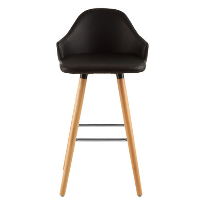 Kai Upholstered Counter Stool with Solid Wood Frame