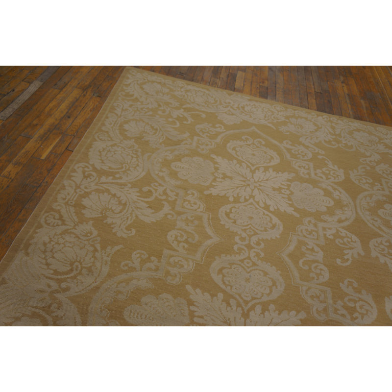 Flatweave Wool Floral Area Rug