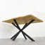 Woodbine Oak Solid Wood Top Metal Base Dining Table-76208569-76208570