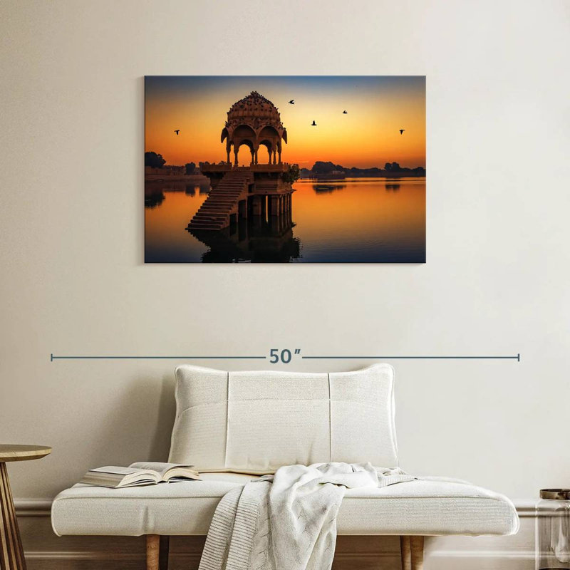 Lake Gadisar Pavilion, 24" H x 36" W